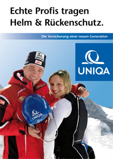 Werbesujet Profisportler fühlen sich mit dem Versicherungsschutz der UNIQA sicher. (Bild)