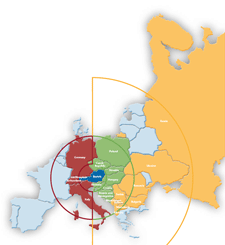Strong prescence in Central, Eastern and South Eastern Europe (map) Strong prescence in Central, Eastern and South Eastern Europe (map)