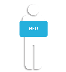 Skizzierter Mensch mit Schild – Lebensversicherung neu (Grafik)