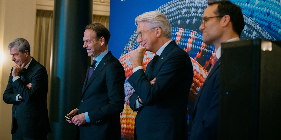 At a Capital Market Update in London in November 2025, our Management Board presented upgrades to some of the targets of the “UNIQA 3.0 – Growing Impact” strategy less than a year after its launch (pictured: Kurt Svoboda, Andreas Brandstetter, Wolfgang Kindl and René Knapp).
