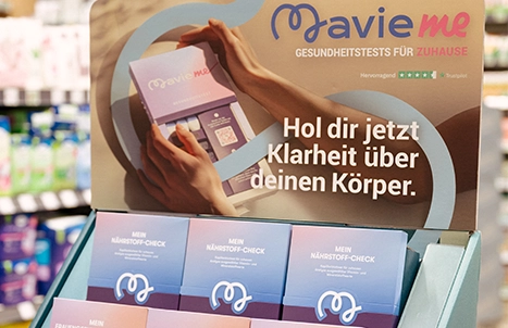 Webmaterial mavieme: GESUNDHEITSTESTS FÜR ZUHAUSE. Hol dir jetzt Klarheit über deinen Körper.